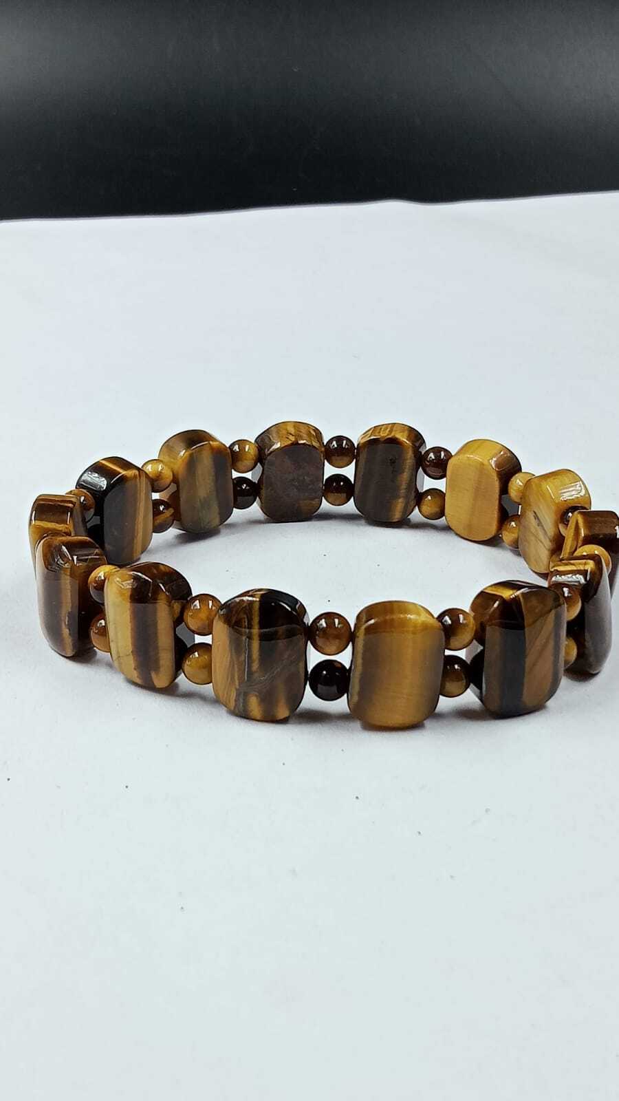 Tiger Eye Gemstone Bracelet - Natural Stone , Focus Enhancing, Stamina Boosting, Good Luck Charm, Protective Energy