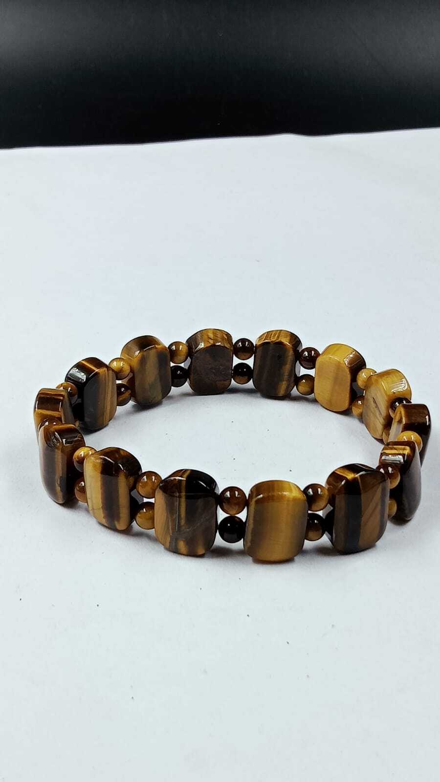 Tiger Eye Gemstone Bracelet - Natural Stone , Focus Enhancing, Stamina Boosting, Good Luck Charm, Protective Energy
