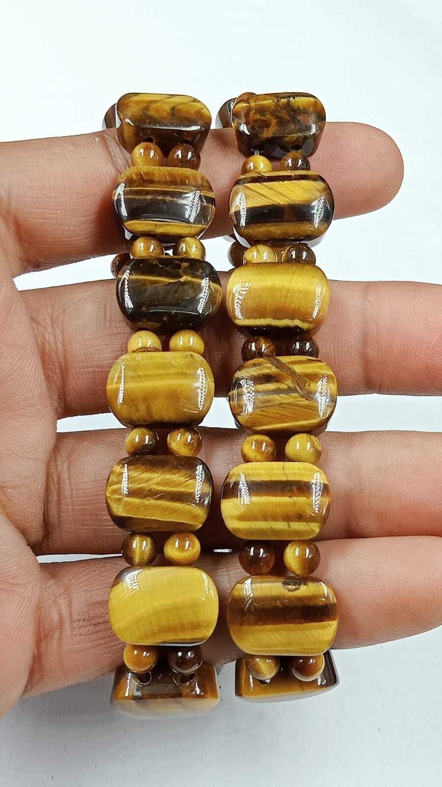Tiger Eye Gemstone Bracelet - Natural Stone , Focus Enhancing, Stamina Boosting, Good Luck Charm, Protective Energy