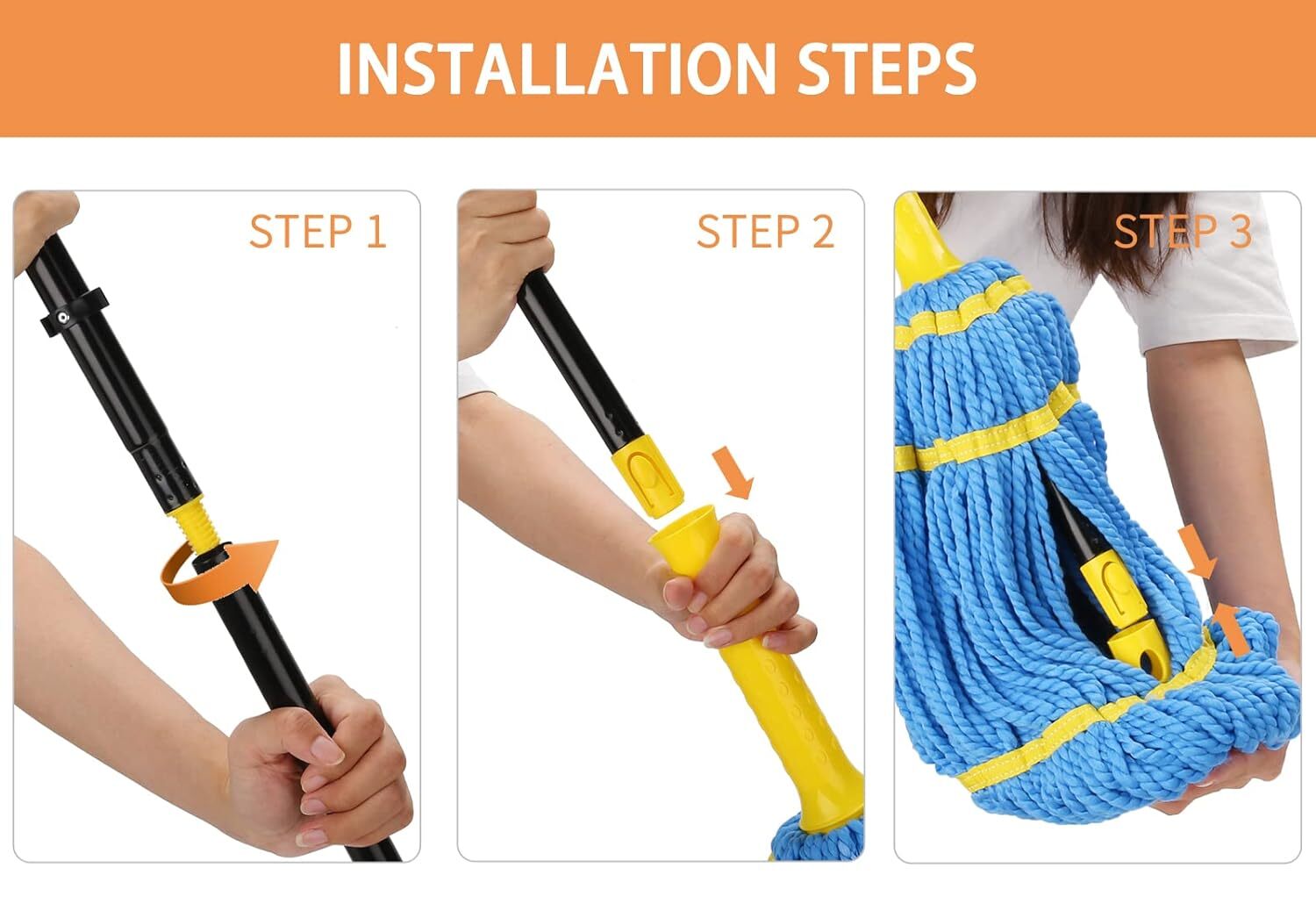 Self-wringing Twist Dust Mops For Floor Cleaning