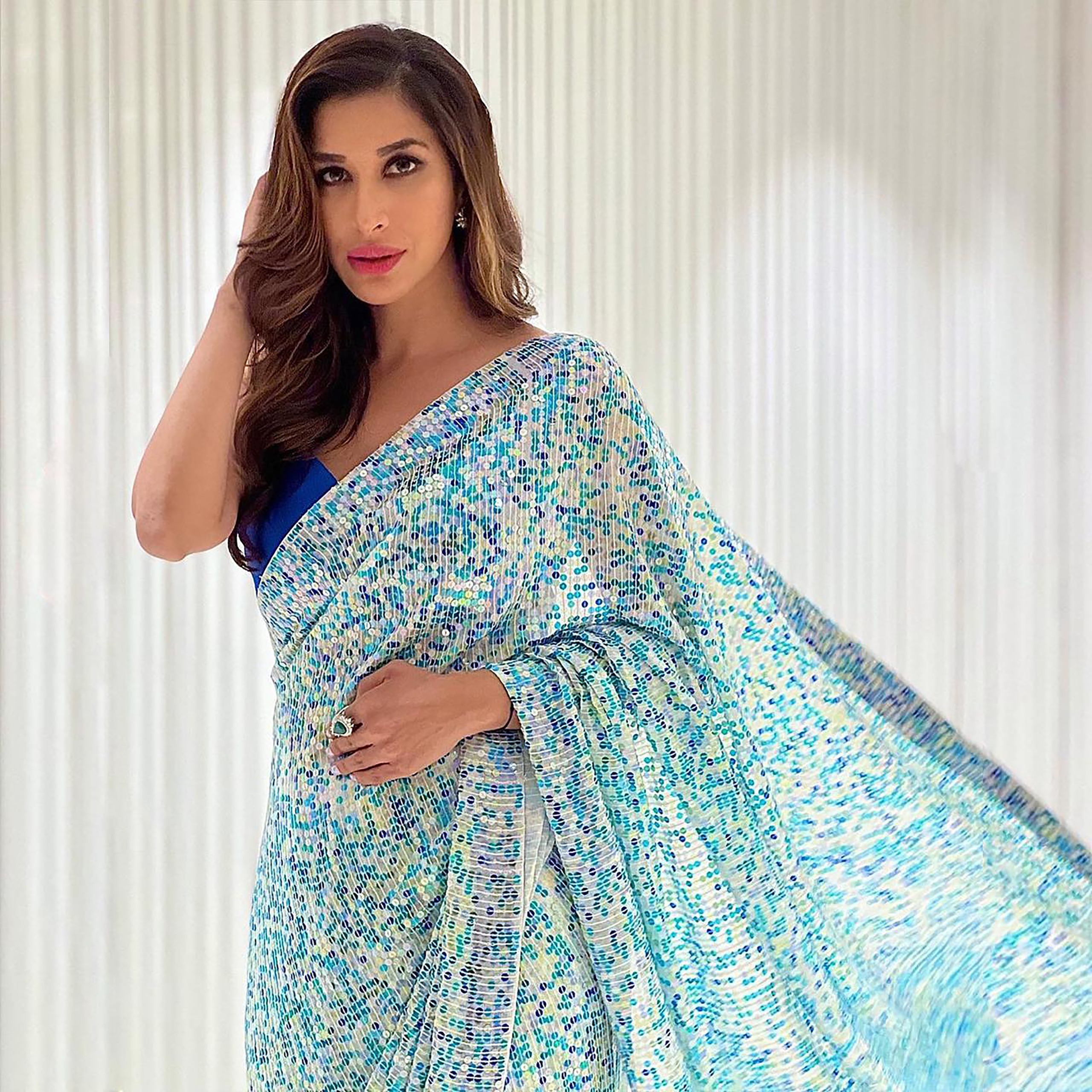 Georgette With Thread & Sequence Work. Saree