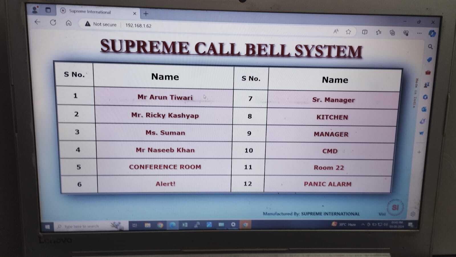 Ip Based Dynamic Display System - Digital Network Identifier For Remote Access Local Communication & Server Hosting | Features: Alarm With Ding Dong Sound Versatile Call System