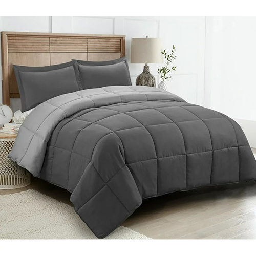 100% Cotton Grey Color Reversible Comforter