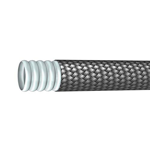 Euroflex PTFE Convoluted Hose - Custom Size, Silver Color | Flexible Design, Chemical Resistant, High-Temperature Performance