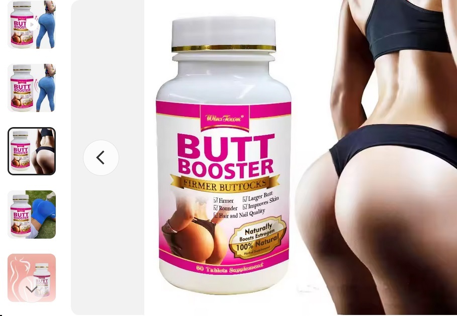 Butt Booster Tablet - 60 Gummies, Oem & Odm Service Available | Firming Enhancement For Buttocks And Hips, Liquid Moisture, 24 Months Shelf Life