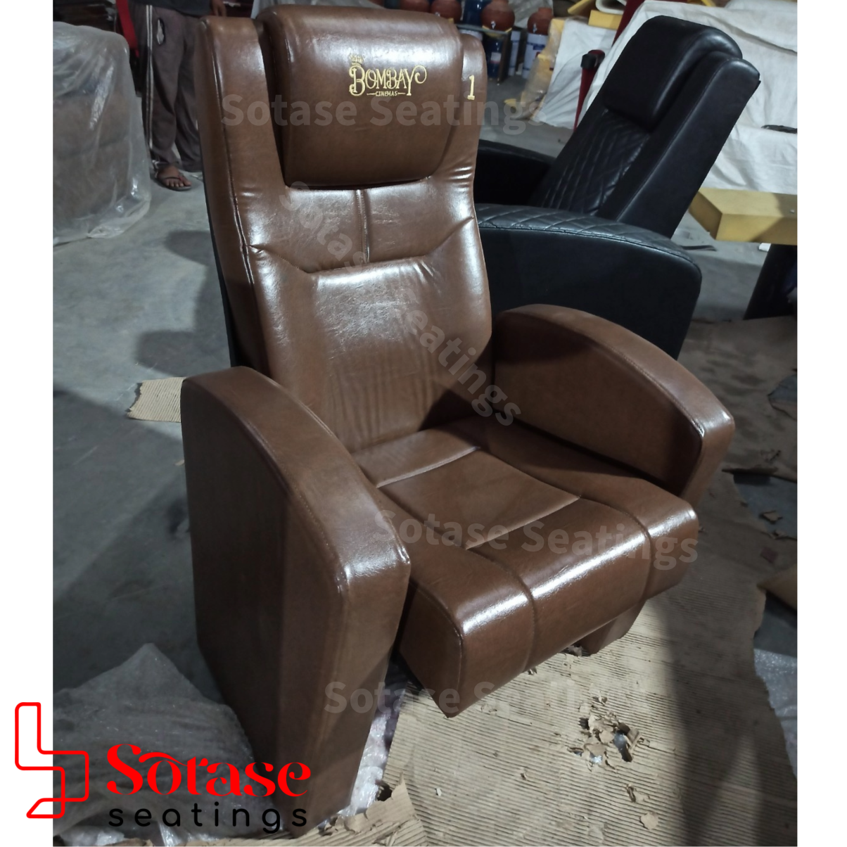 Sotase Leatherette Push Back Cinema Chair