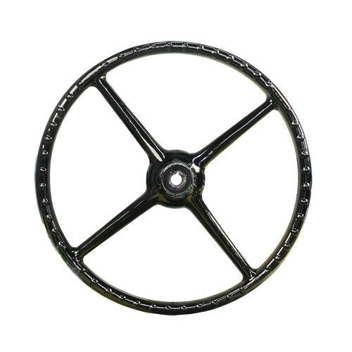 Steering Wheel - 450mm Outer Diameter, 30mm Bore | 4 Spokes, Aluminium Cast Hollow, 4.01 Lbs Weight, Fitment Pin Centre Hub Style