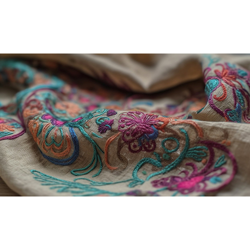 Embroidery Fancy Fabric - Fancy Fabric, Customizable Size, Various Color Options | Lightweight, Washable, Embroidered Texture, Colorfastness