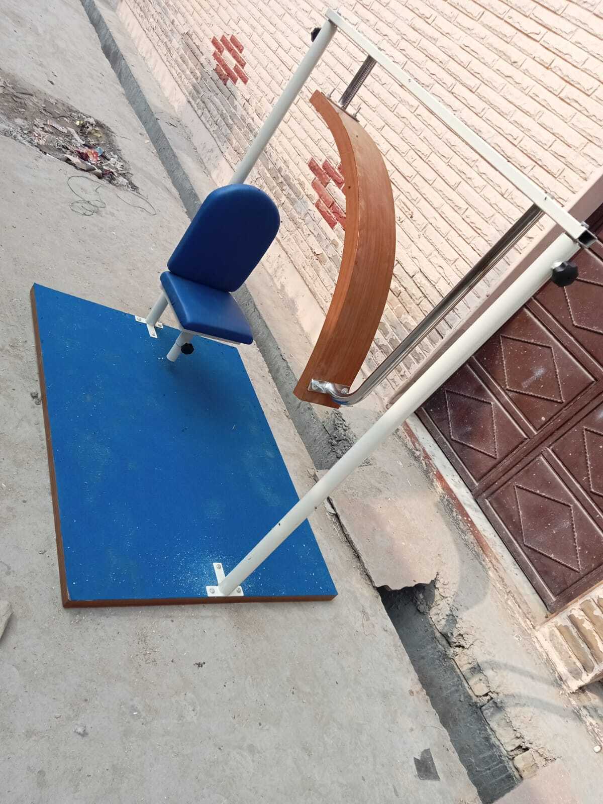 Exercise Equipment Sanding Unit - Chrome Plated Height Adjustable Stand With 6" Wooden Plank | Ideal For Shoulder Rom Enhancement And Muscle Strengthening