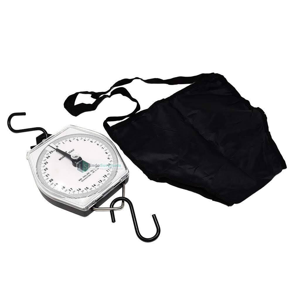 Circular Hanging Weight Scale - Stainless Steel Hook, 100 Kg Capacity | Portable Handheld Design, Mechanical Analog Display, Grey Color