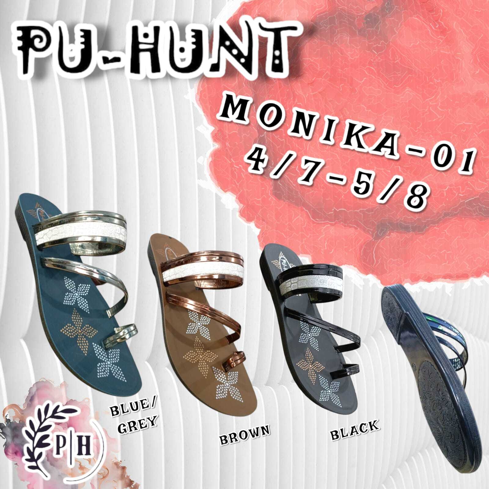 Monika Slipper-01 - Synthetic Upper, Comfortable Fit , Available In 5 Elegant Colors: Black, Blue, Grey, Cherry, Brown