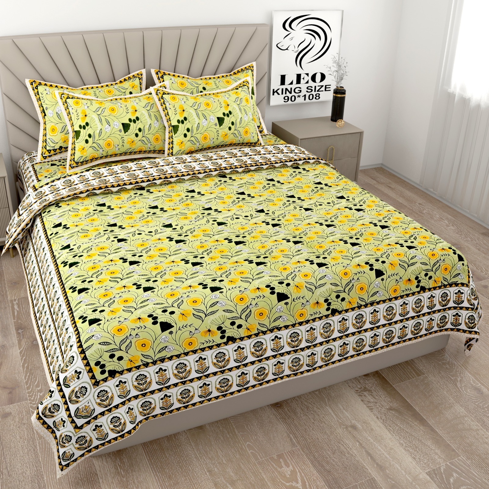 King Size Cotton Bed Sheets - Color: Blue