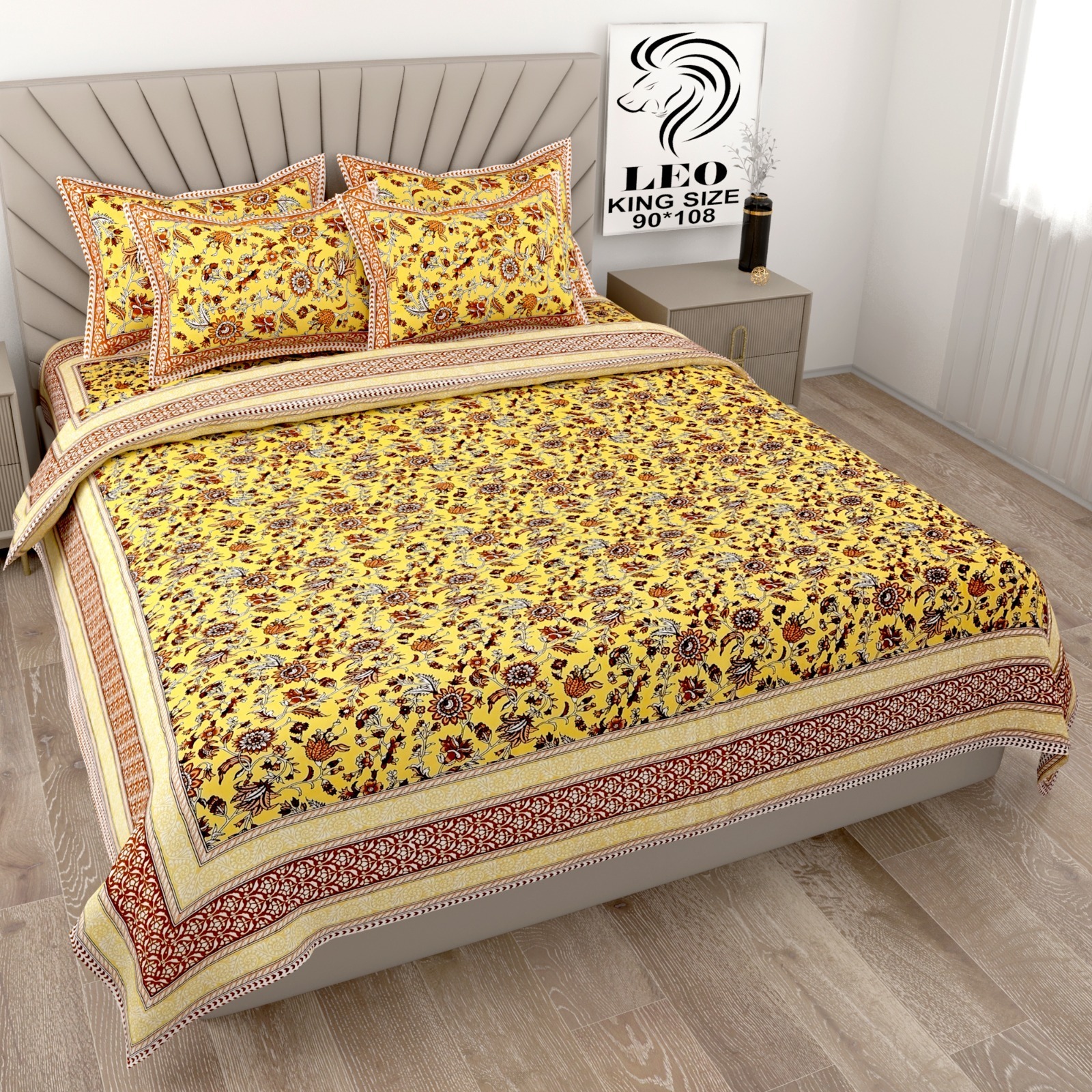 King Size Cotton Bed Sheets - Color: Blue