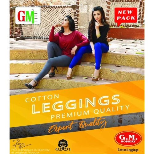 Ladies Plain Cotton Legging - Color: Multicolor