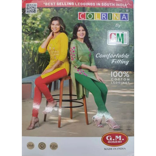 Cotton Lycra Leggings - Cotton Material | Customized Size, Multicolor Washable Design