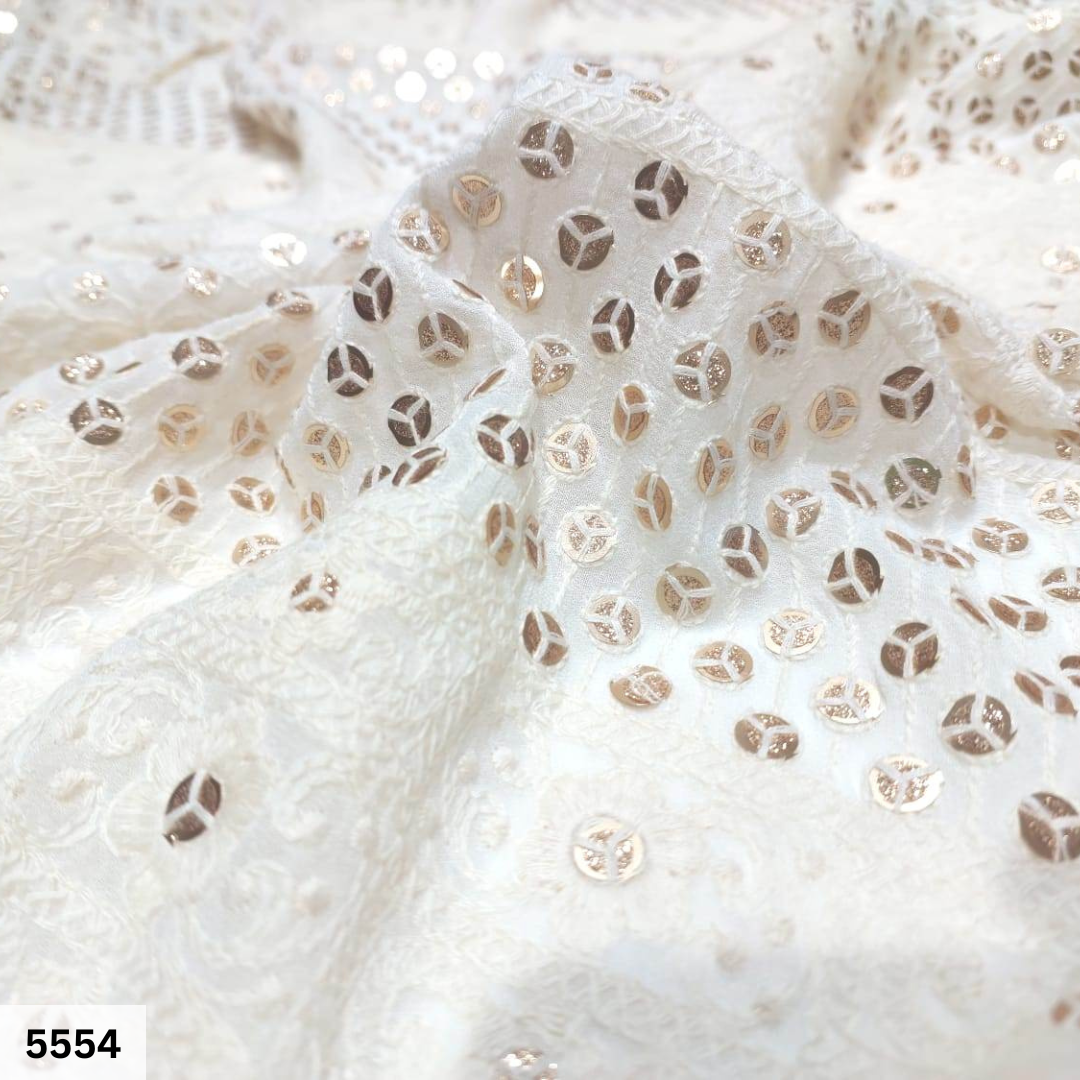 Lucknowi Chikankari Sherwani Fabric - Attributes: Comfortable & Soft