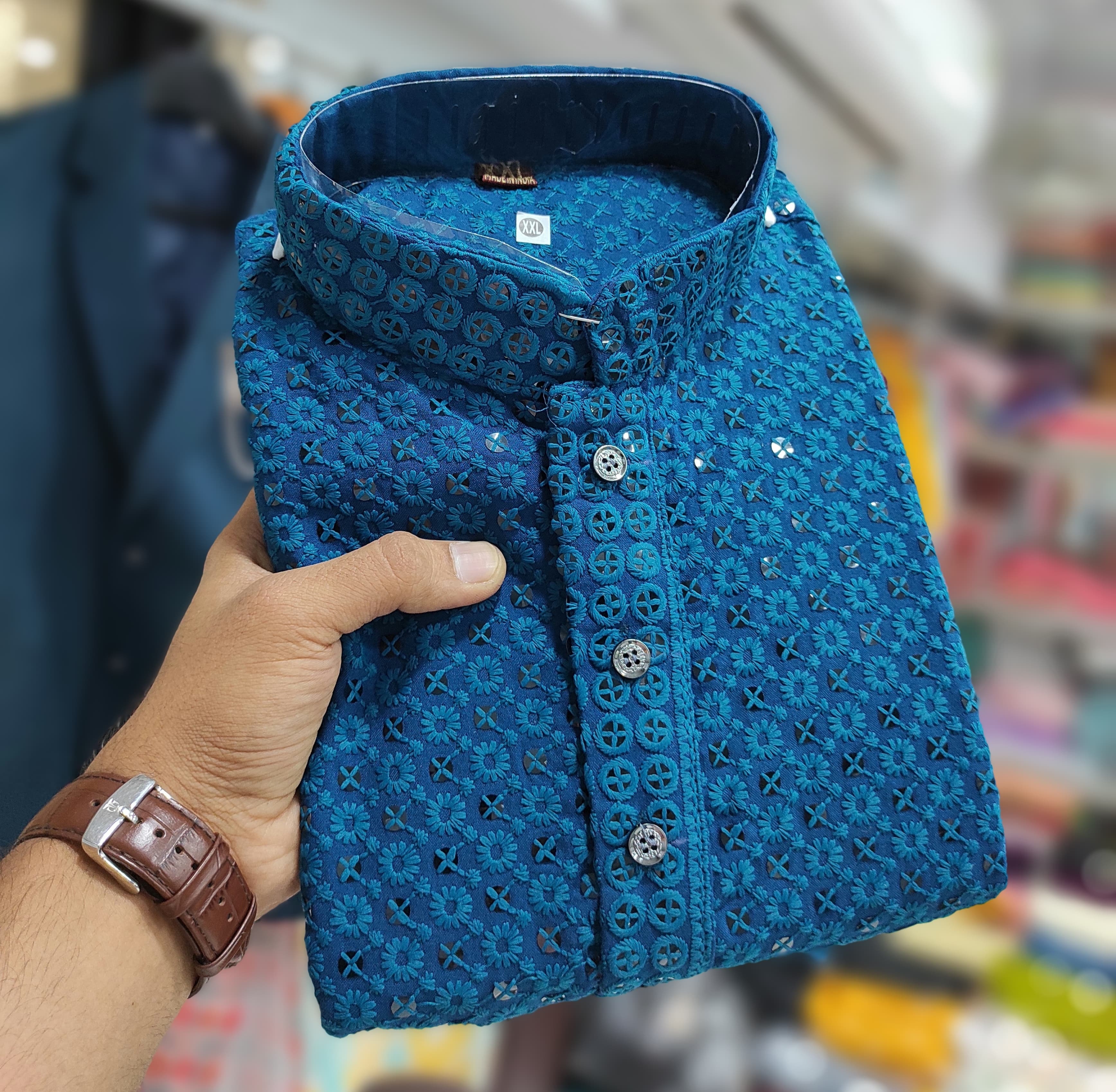 Lucknowi With Sequence - Chest Size: M