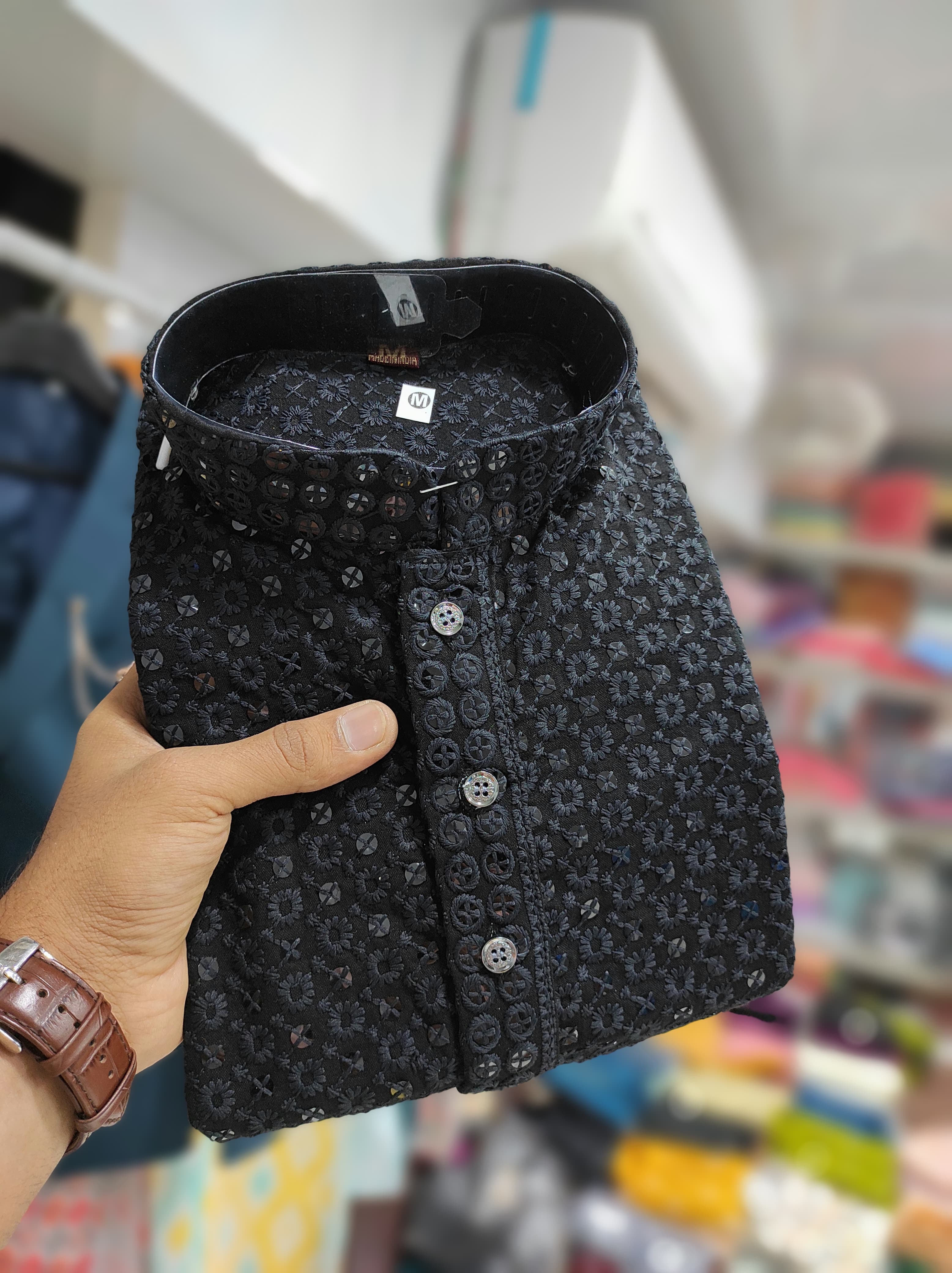 Lucknowi With Sequence - Chest Size: M