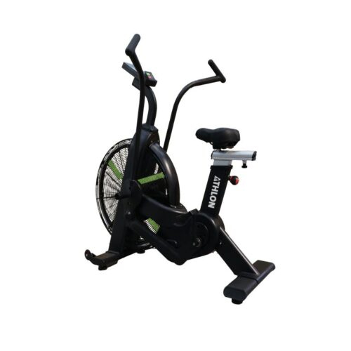 ALAB-23 Air Bike - Commercial-Grade Manual Exercise Bike, Adjustable Black Seat for Thigh Strength and Muscle Toning, 1-Year Warranty