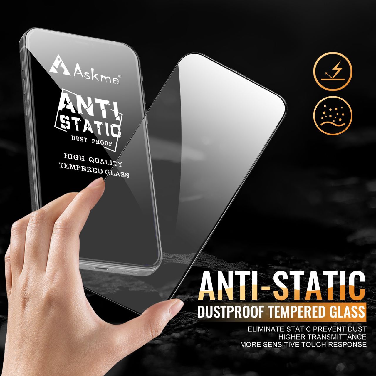 Antistatic Tempered Glass - 0.3mm Thickness, 9h Hardness | Anti-fingerprint, Waterproof, Touch Sensitive, Smooth Surface, 99% Transparency
