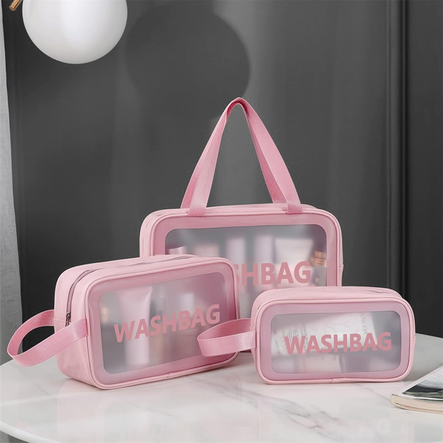 3 Pc Wash Bag (Multicolor) - Premium Polyester Mesh, Small To Large Sizes, Multicolor | Fine Mesh, Zipper Closure, Reusable, Breathable Design