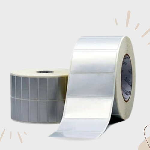 Gray Plain Polyester Barcode Labels - Custom-Sized, Grey-Silver Polyester Material, Chemical Resistant, Waterproof, Self-Adhesive for Indoor & Outdoor Use