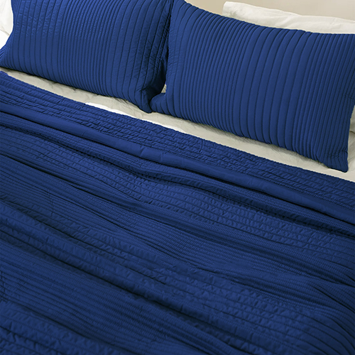100% Cotton 120 Gsm Fiber Filled Blue Stripe Comforter