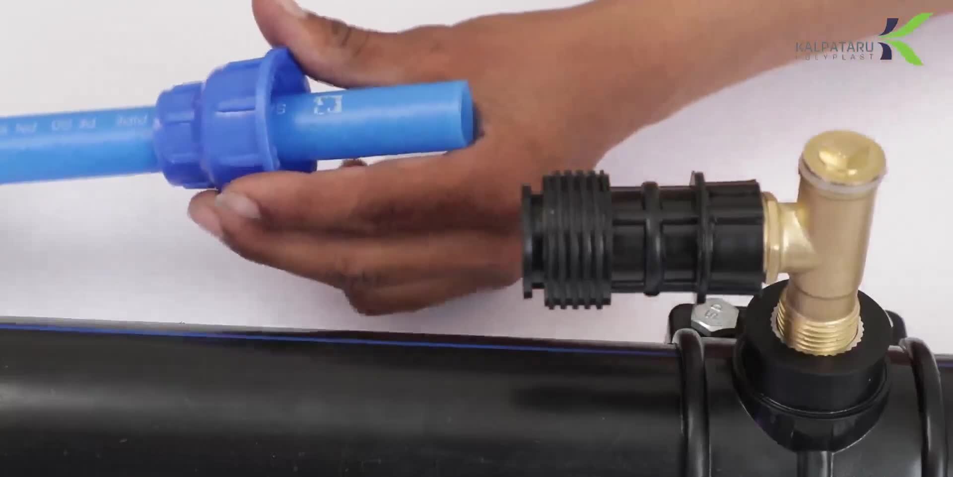 Pp Compression Brass Male Threaded Adapter - Color: Black & Blue
