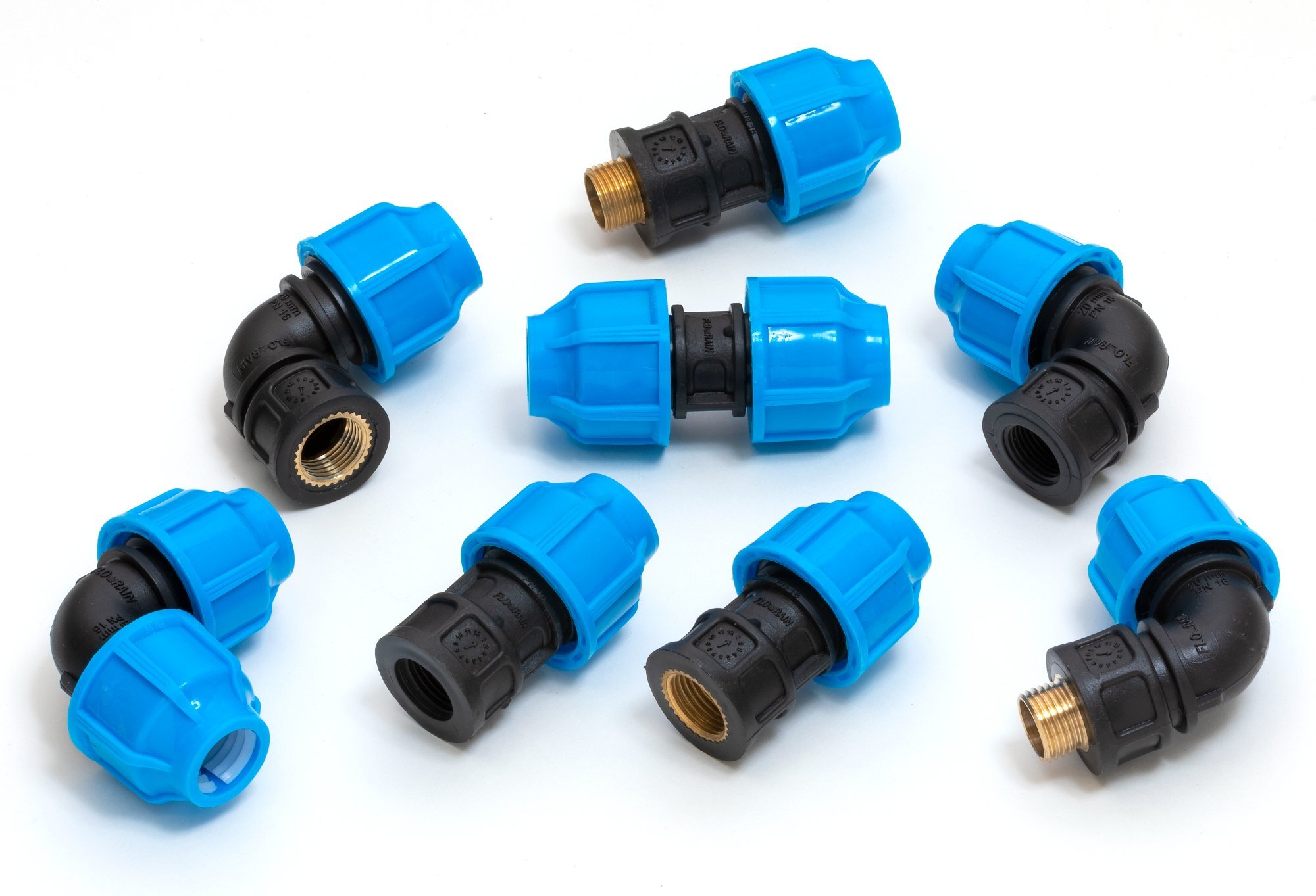 Pp Compression Two Side Adapter Coupler - Color: Black & Blue