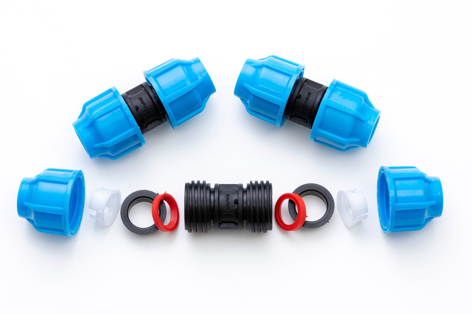 Pp Compression Two Side Adapter Coupler - Color: Black & Blue