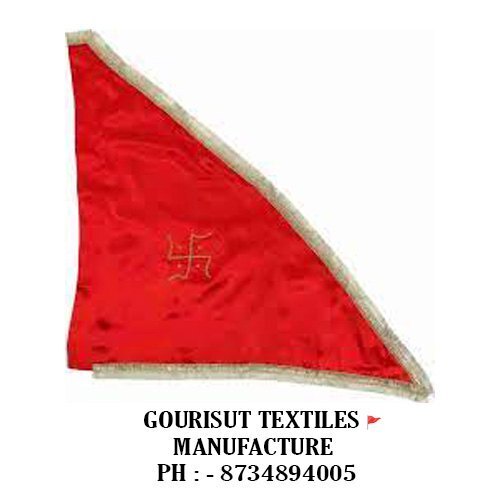 Red Mata Ji Flags - Satin, 20x30 Inch, Orange | Customizable Color, Logo, Material & Name, Stitched For Decorative And Promotional Use