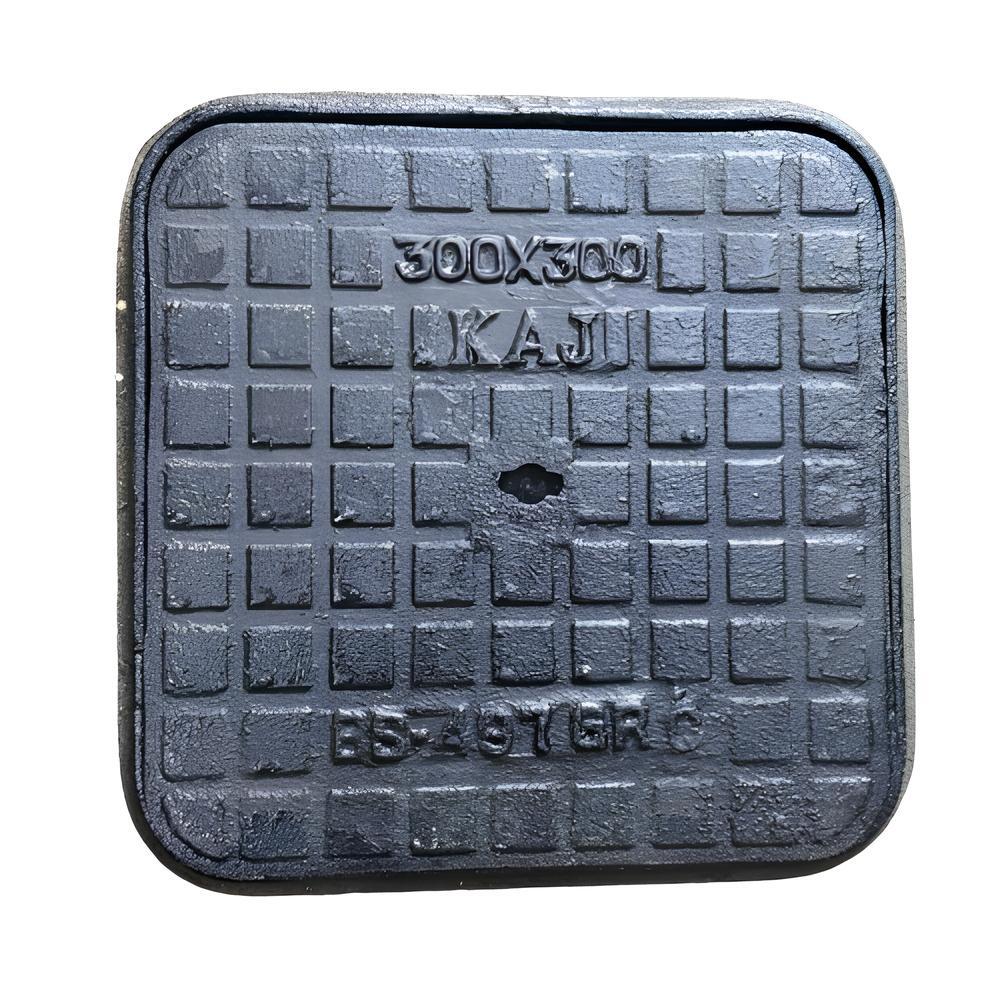 Cast Iron Manhole Cover - Square Design , Bitumen Coating For Enhanced Durability And Longevity