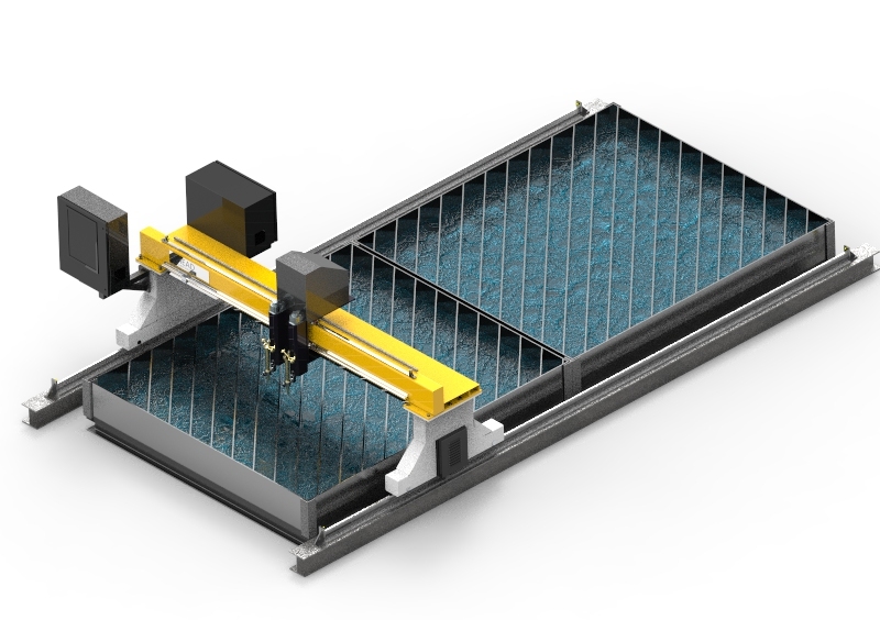 Cnc Gas Cutting Machine - Steel, 14000x4000x1800 Mm, Yellow | 5000 Kg/day Capacity, Full Automatic Function, 6000 Mm/m Cutting Speed