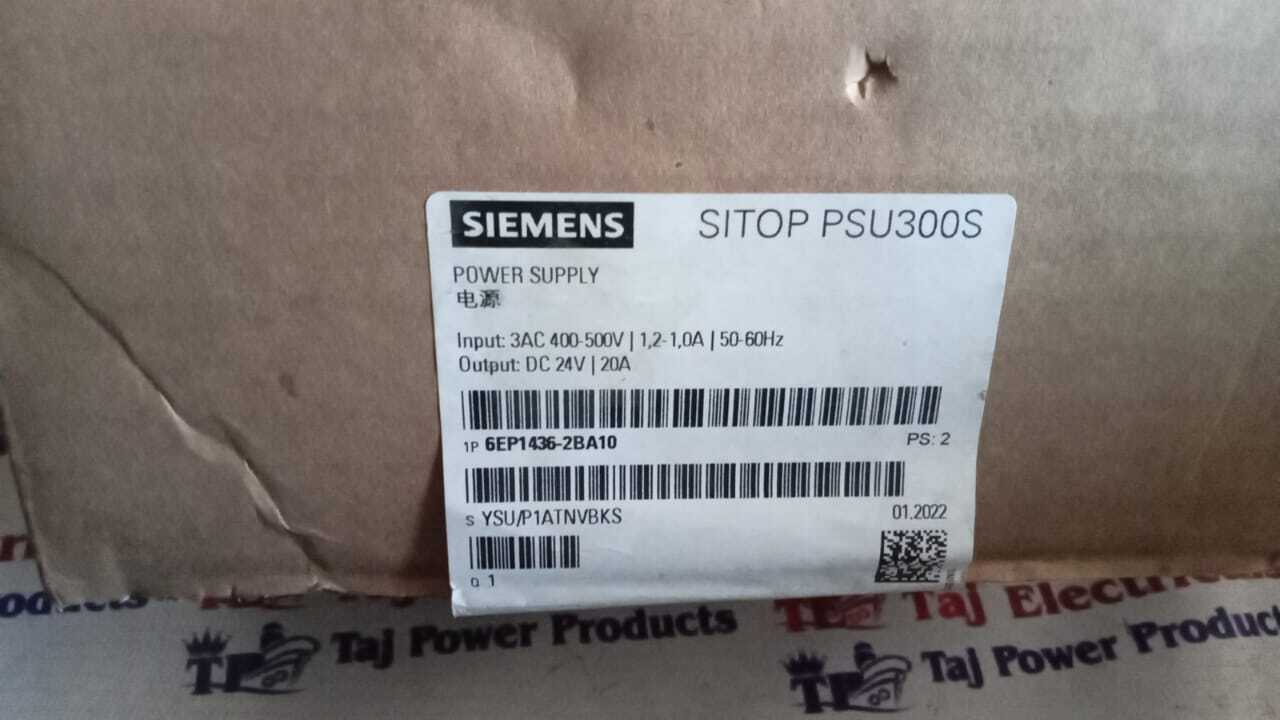 Siemens 6ep1 436-2ba10 Power Supply - 24v Dc 20a Output 400-500v Input | 3-phase Industrial Automation Ip20 Rated New Box Pack