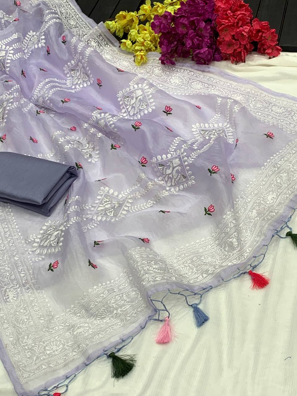 Net Saree - Color: As Per Image
