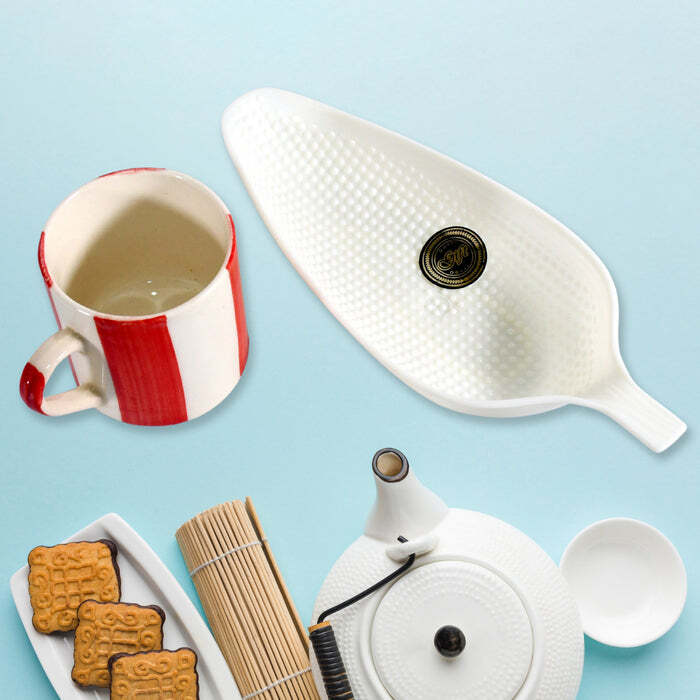 Corn Cafe Ceramic Tea / Cups Set Including Plastic