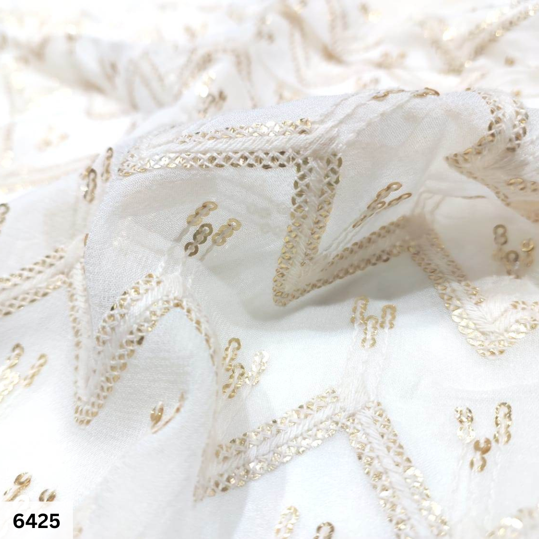 Dyeable Embroidered Sherwani Fabric