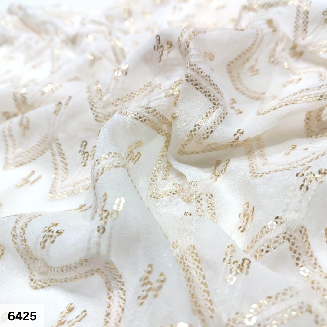 Dyeable Embroidered Sherwani Fabric