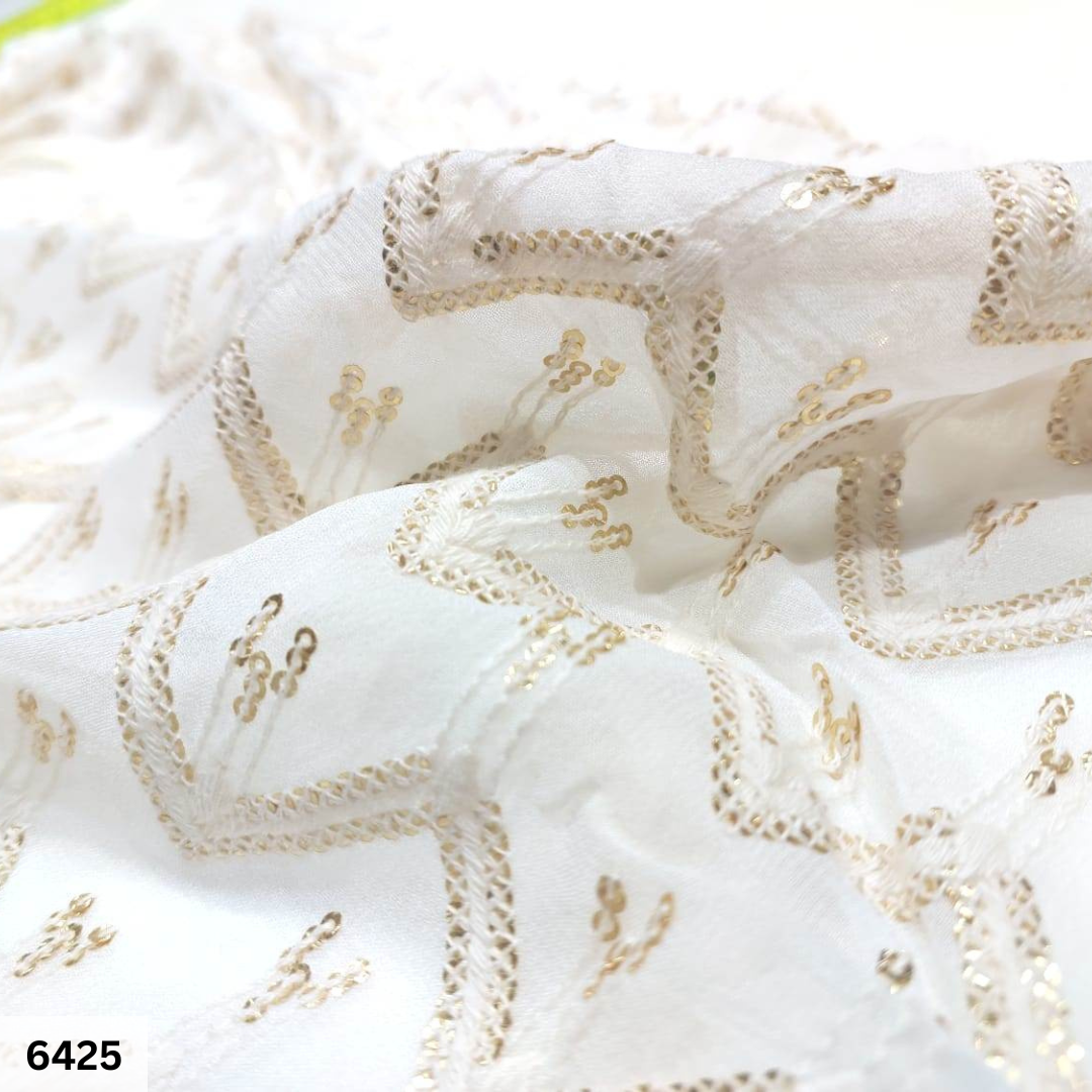 Dyeable Embroidered Sherwani Fabric