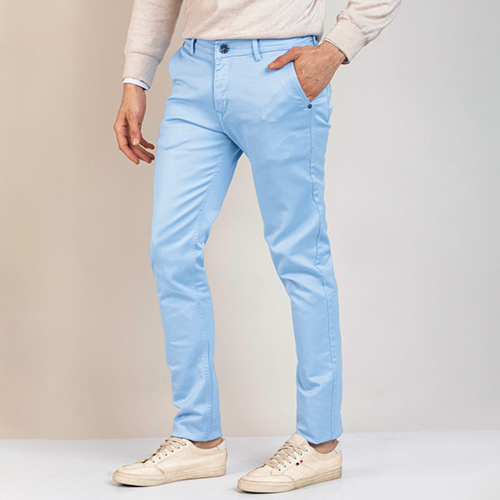 Sky Blue Poster Denim Jeans - High-Quality Denim, Relaxed Fit, Available in Multiple Sizes, Comfortable for Summer and Winter Wear