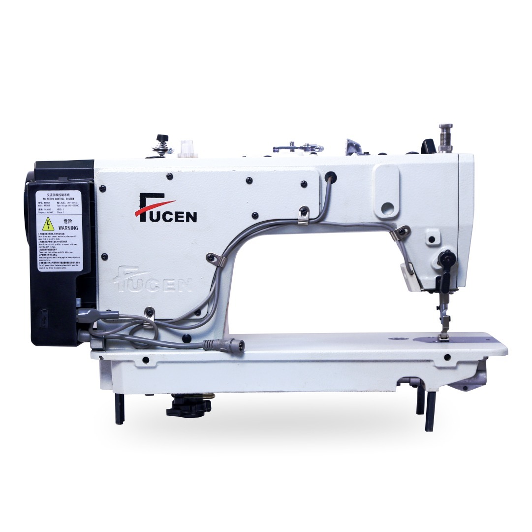White Fs-07: High Speed Direct Drive, Needle Positioning, Soft Start Single Needle Lockstitch Sewing Machine With Front Led Control Panel.