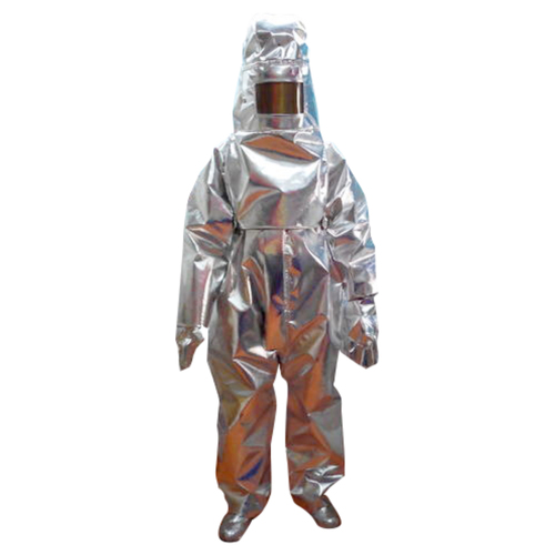 Aluminised Fire Proximity Suit EN ISO 11611 - Aluminised Glass Fiber Fabric, Silver, Temperature Rating up to 800F, Includes Hood, Coat, Pants, Boots, Mitts 