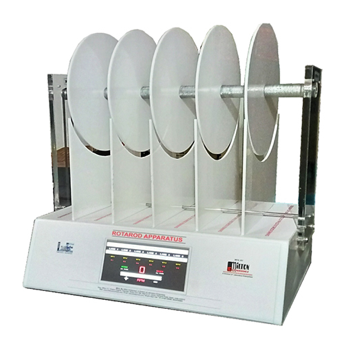 Rotarod Apparatus - Stainless Steel, Semi-Automatic Operation | Durable Color-Coated Design for Laboratory Motor Coordination Assessment