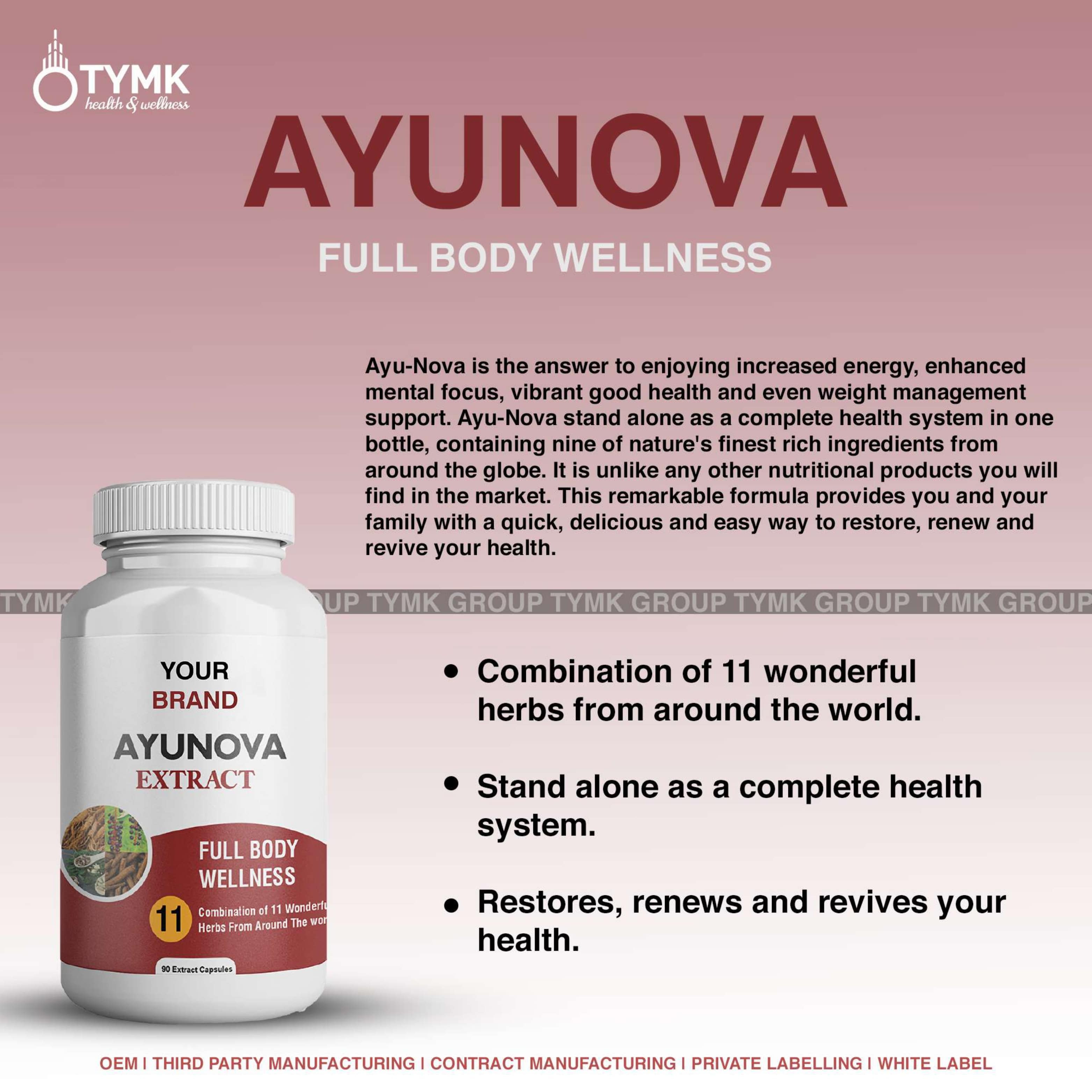Ayu Nova - 60 Gelatin Capsules | Complete Health System, Delicious And Easy To Use, Enhanced Focus, Increased Energy, Natural Ingredients