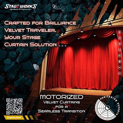 Motorized Stage Curtain - Color: Green