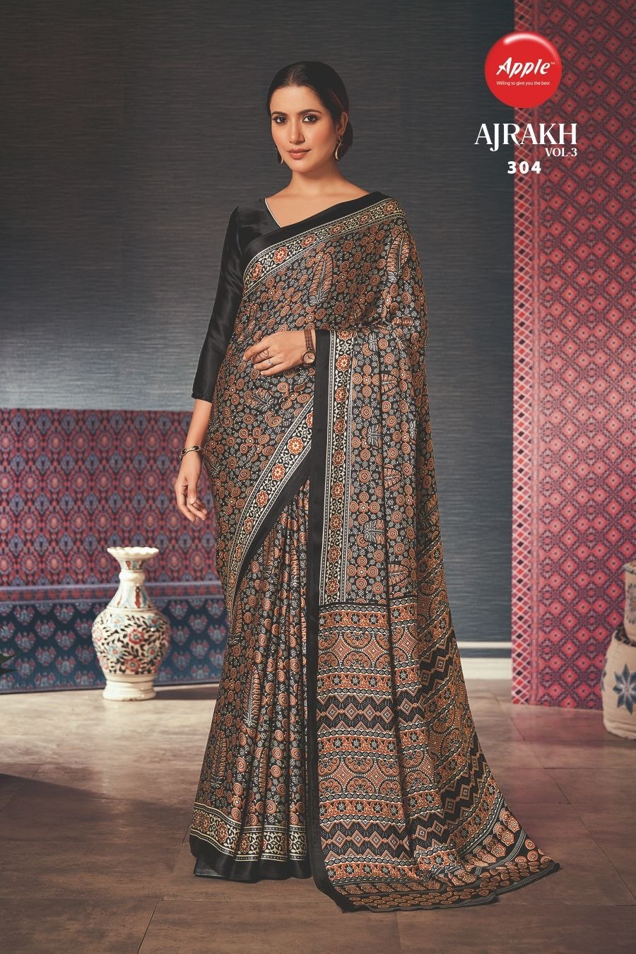 Ajrakh Modal Sarees