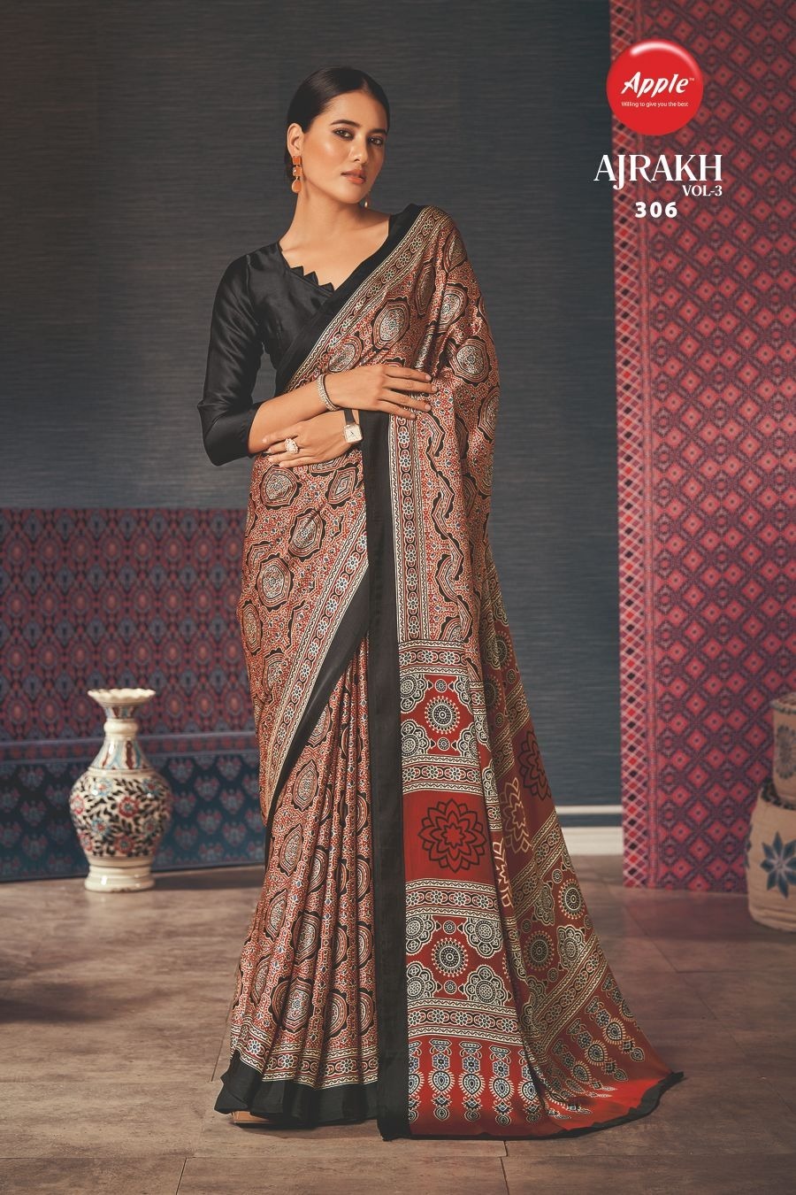 Ajrakh Modal Sarees
