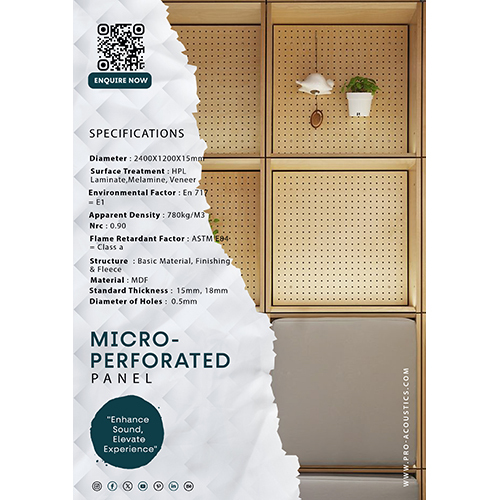 Micro-perforated Acoustic Panel - Color: Brown