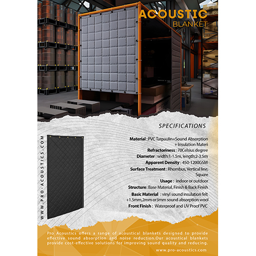 Acoustical Blanket - Customized Fiberglass Absorber Material Grey And Multicolor Options Nrc 0.85 Performance