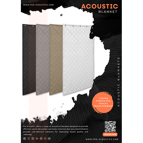 Acoustical Blanket - Customized Fiberglass Absorber Material Grey And Multicolor Options Nrc 0.85 Performance